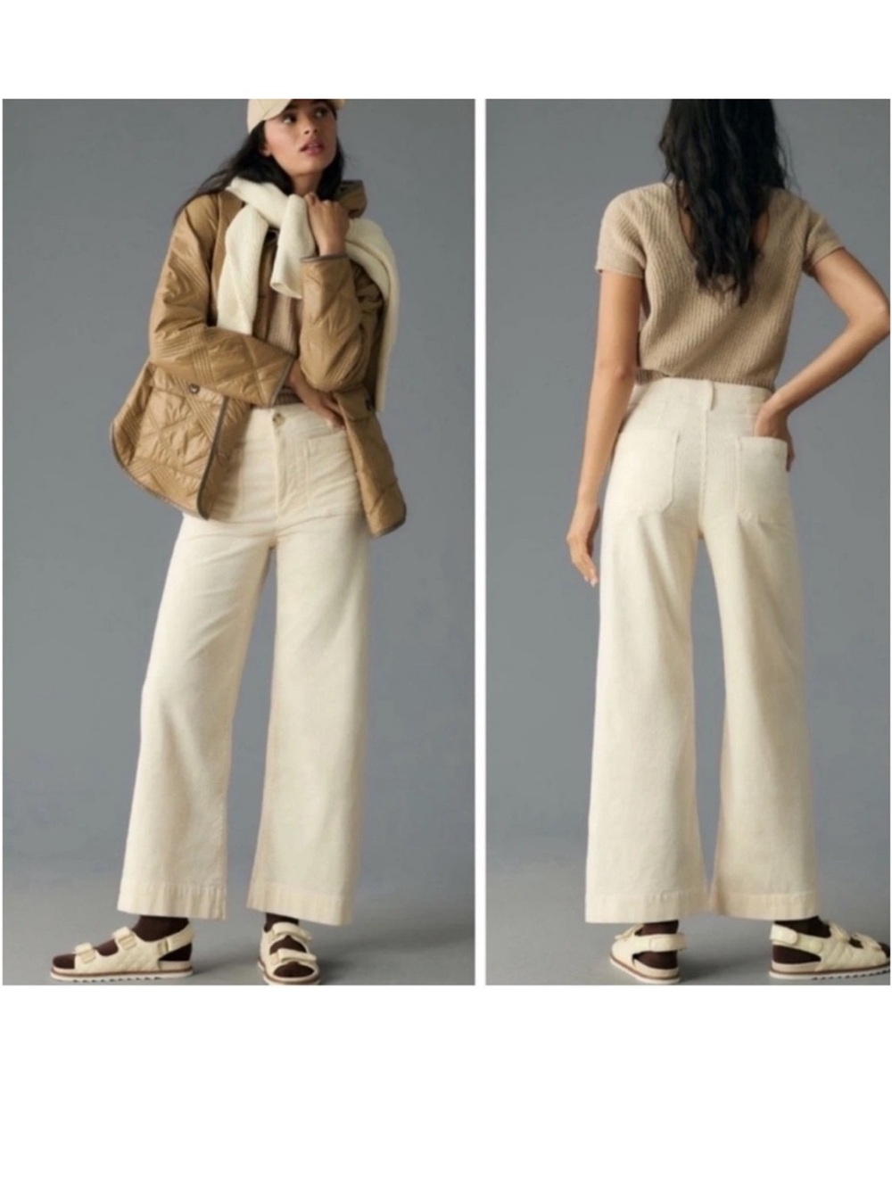 Anthropologie Maeve The Colette Corduroy Wide Leg Cropped Pants